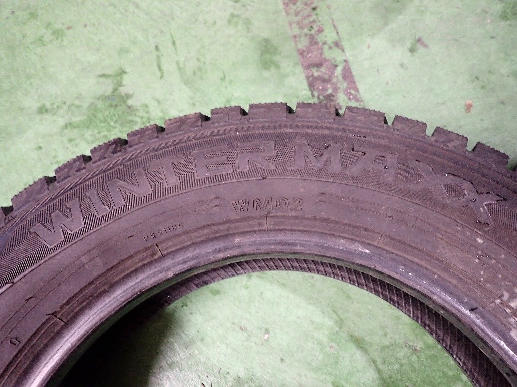 GM1392【送料無料155/70R13】4本 2021年製 ダンロップ ウィンターマックス 02 WM02 中古スタッドレス バモス 《即決》_画像8