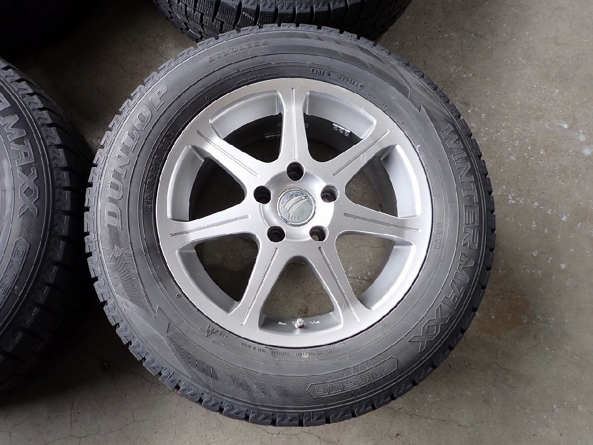 YS4078【送料無料215/65R16】ヴェルファイア T31エクストレイル E51エルグランド 中古スタッドレスセット★16×7.0J 114.3/5H ET38★_画像2