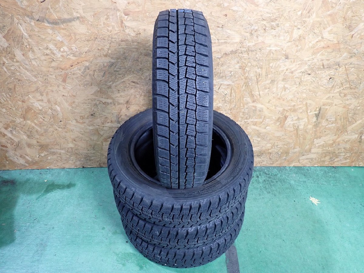 GM1575【送料無料155/65R14】4本 ダンロップ WINTERMAXX WM02 中古スタッドレスタイヤ N-BOX スペーシア 1円スタート《即決あり》_画像1