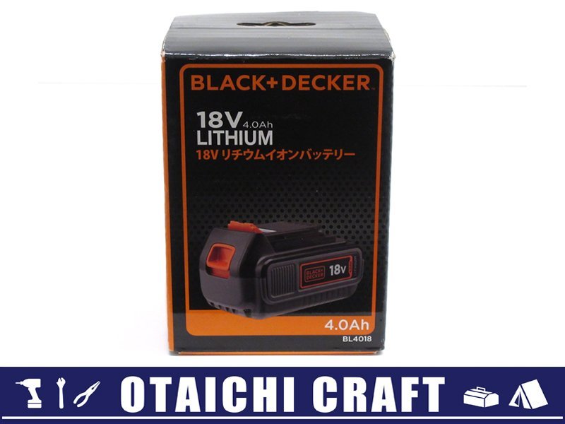 【未使用】BLACK+DECKER(ブラックアンドデッカー) 純正 18V リチウムイオンバッテリー BL4018 4.0Ah【/D20179900030910D/】