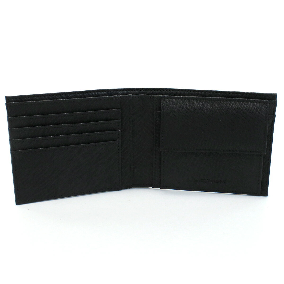 [ new goods unused regular goods ] Emporio Armani EMPORIO ARMANI 2. folding purse change purse attaching brand Y4R165 Y731E 80001 black men's 