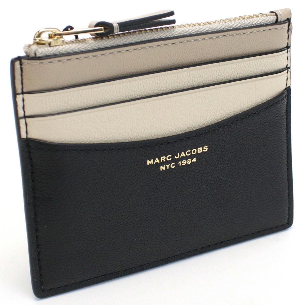 【新品・未使用】マークジェイコブス MARC JACOBS コインケース 小銭入れ ミニ財布 S166L03FA22 ブラック ベージュ系 メンズ レディース