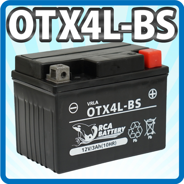 バイク バッテリーOTX4L-BS 充電・液注入済み（互換：YTX4L-BS YT4L-BS FT4L-BS CTX4L-BS CT4L-BS)_画像1