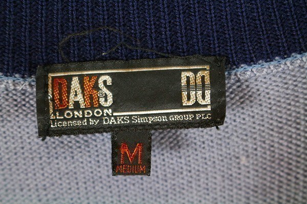 DAKS LONDON ダックス ベスト トップス ニット Vネック ウェア ゴルフ 日本製 ダイヤ柄 M 青グレー メンズ [839440]_画像8