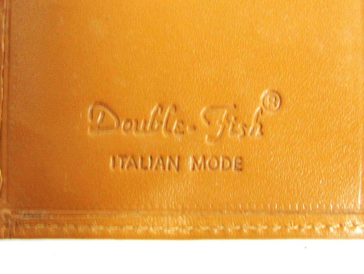 Double Fish ダブルフィッシュ 二つ折り長財布 札入れ 小銭入れ カード入れ イタリア製 USED品 kdの画像5