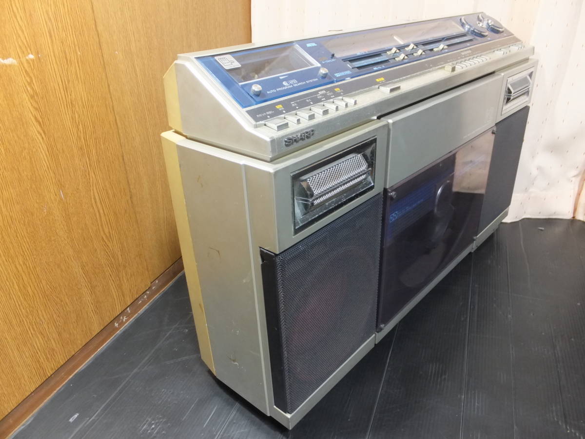 送料込! シャープ SHARP 両面演奏 ポータブル ステレオ レコード ラジカセ VZ-V2 現状品 ラジオ カセット オートディスク 2の画像6