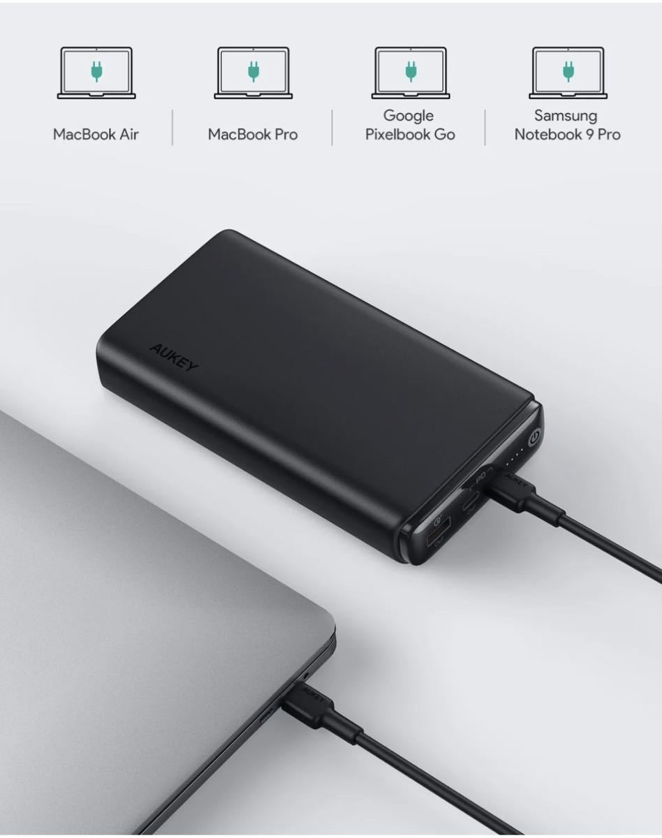 AUKEY 65Wモバイルバッテリー 26800mAh 大容量 急速充電/3台同時充電可 携帯充電器 type-C入出力_画像6