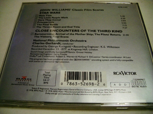 Close Encounters Of Third Kind And Star Wars( Star Wars & not yet ... ..)Music John Williams\' Classic Film Scores/Charles Gerhardt