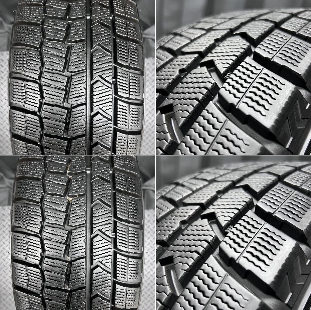 深溝美品★社外アルミ&195/65R15 DUNLOP WM02 4本 B231215-B2 ノア ヴォクシー アイシス等/6J +53 5H 114.3 ブラック ホイールスタッドレス_画像2