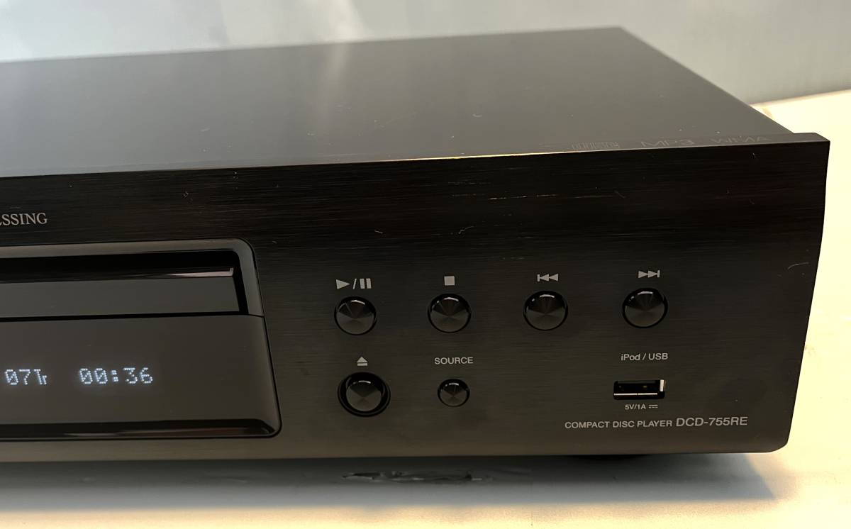 【動作OK／30日間返品保証】リモコン付き！！　CD/USBプレイヤー　Denon　デノン　DCD-755RE　ブラック　③_画像3