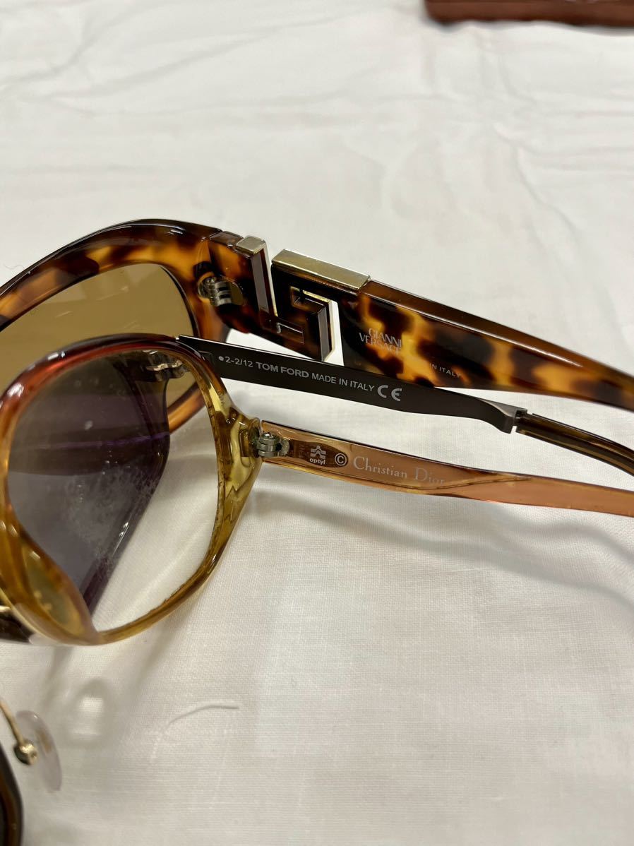 ブランド サングラス メガネ 32点セット まとめ ヴィンテージ 大量 K12 金張りケース付き 【Tom Ford Versace YSL Cazal Celine Dior等】_画像9