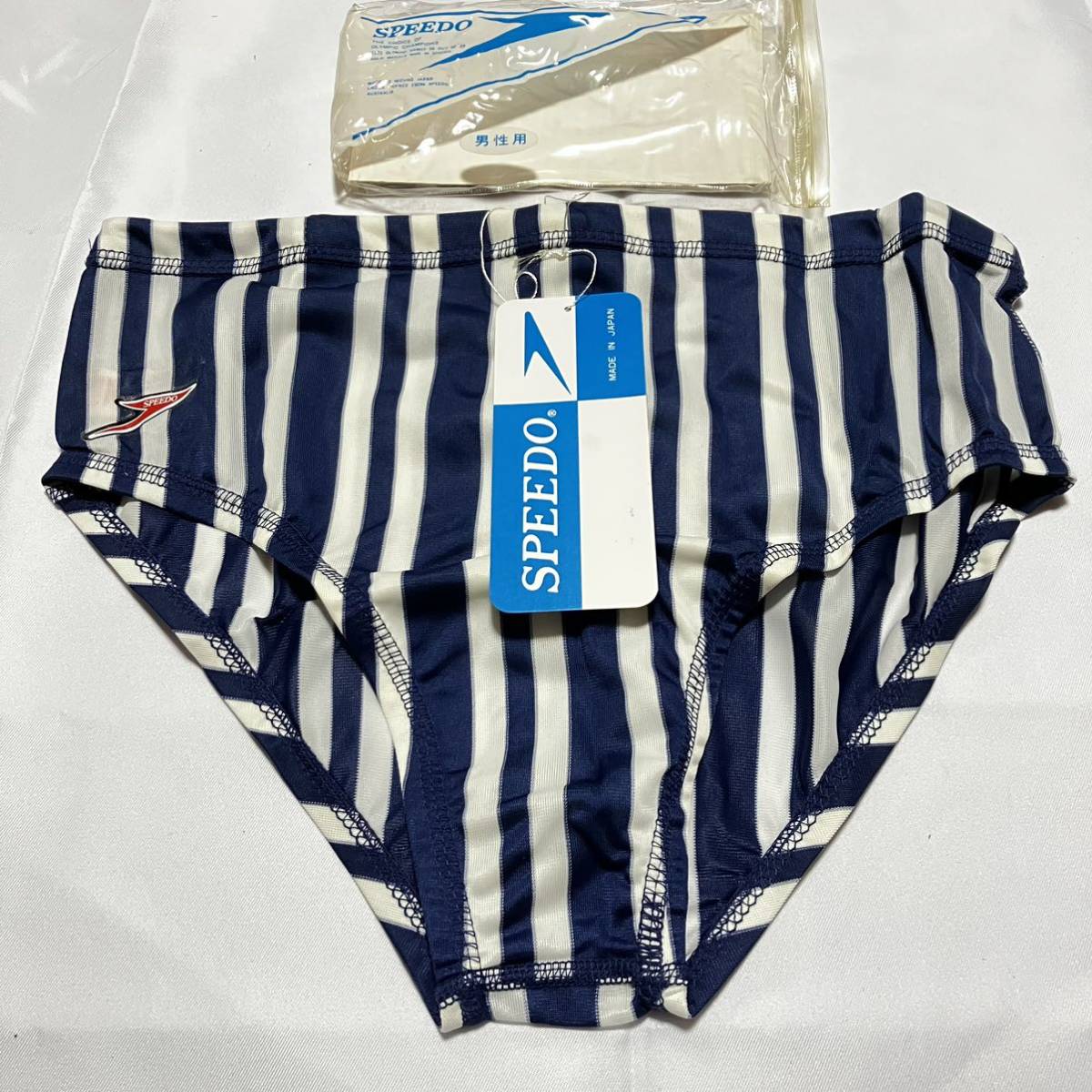 MIZUNO SPEEDO 競泳水着 KSM-0714 Mサイズ 紺×白 旧ロゴ ヴィンテージ 当時物 日本正規品 競パン ミズノ スピードの画像1