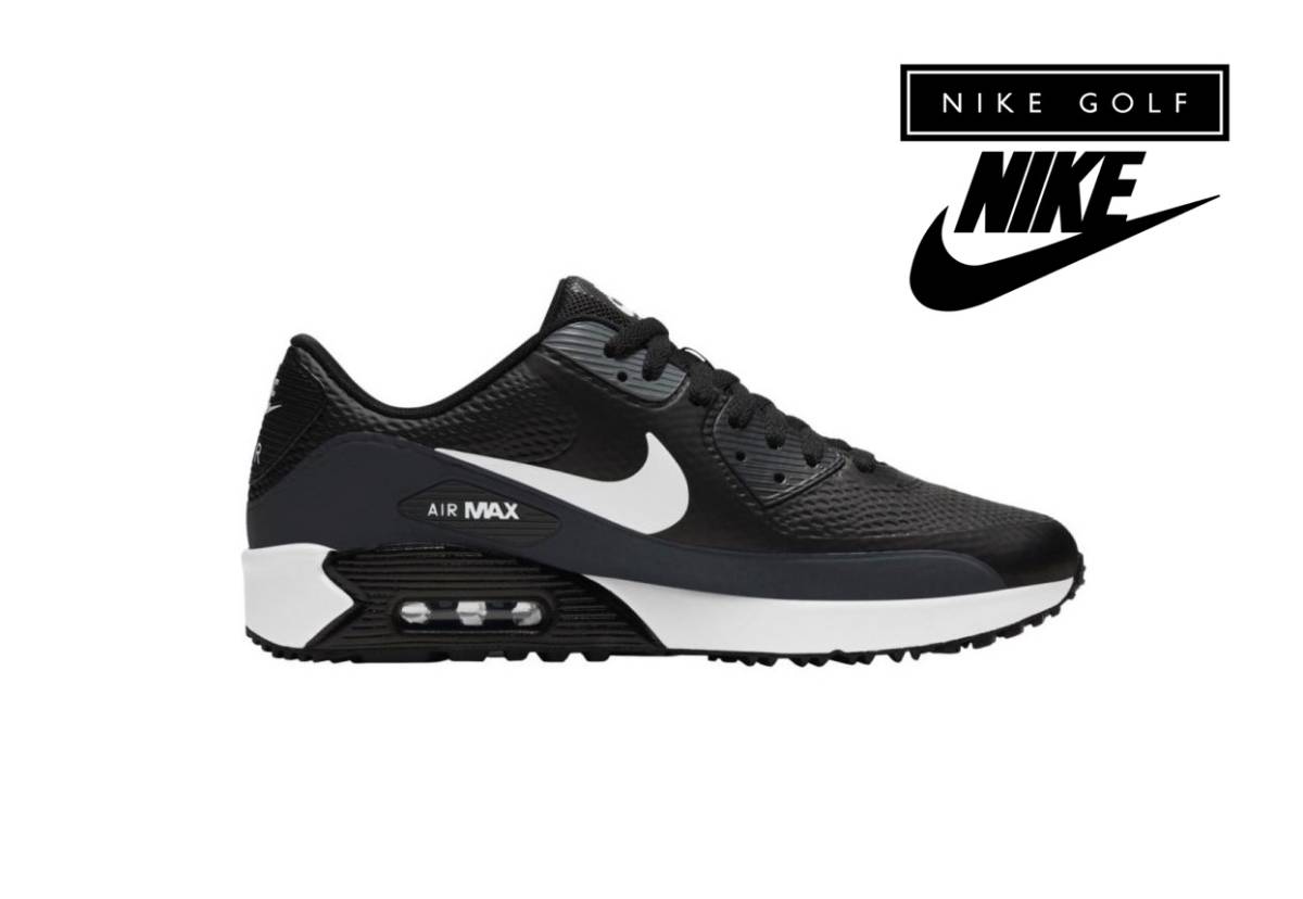 通気性 快適! 29cm NIKE ナイキ AIR MAX 90 G エアマックス 90 スパイクレス ゴルフ シューズ Golf ブラック_画像6