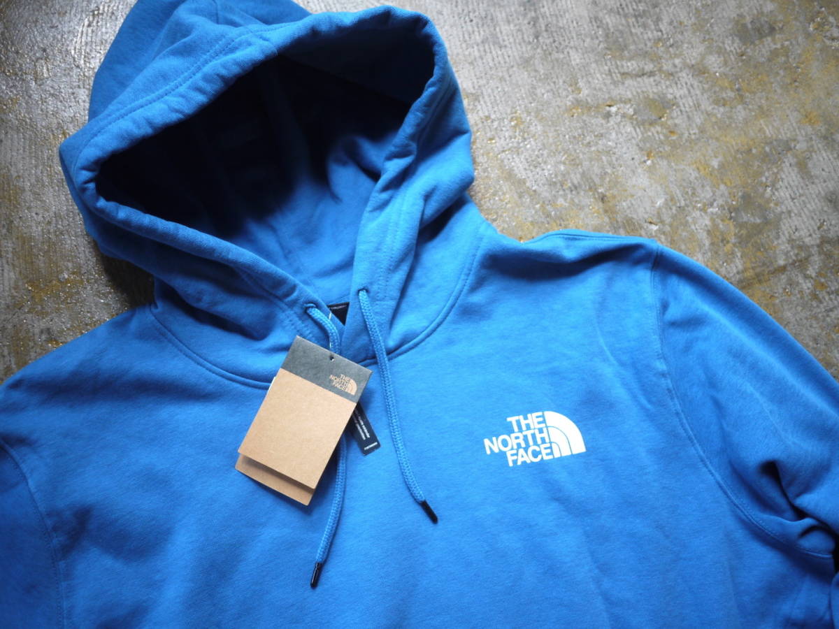 1.6万 新品 M/ノースフェイス バックプリント スウェット パーカー THE NORTH FACE THROWBACK HOODIE BANFF BLUE_画像6