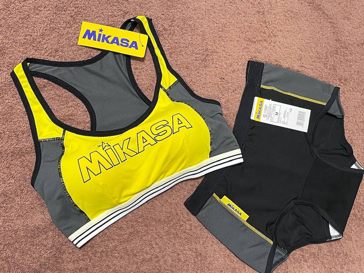 MIKASA ミカサ スポーツブラ ショーツ セット　Mサイズ　yellow/black_画像1