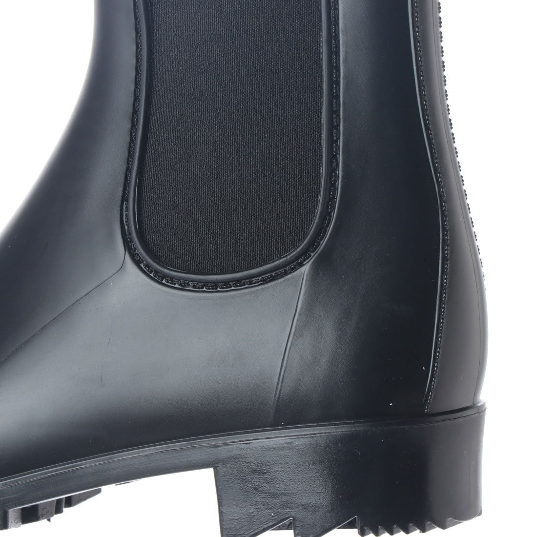  lady's rain boots side-gore boots new goods [18033-BLK-LL]24.5cm~25.0cm Short rain shoes short boots 