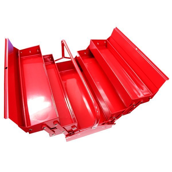 ツールボックス 両開き3段タイプ ツールケース 工具箱 工具ボックス スチール製 道具箱 収納 持ち運び メンテナンス 赤 レッド [SALE]_画像1