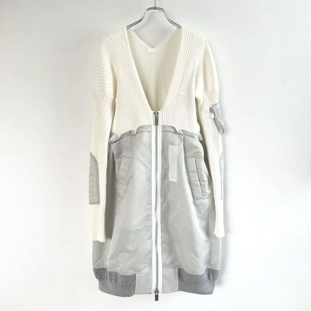 21SS サカイ ニットナイロンツイルドレス ワンピース ホワイト sacai 21SS サカイ ニットナイロンツイルドレス ワンピース ホワイト sacai