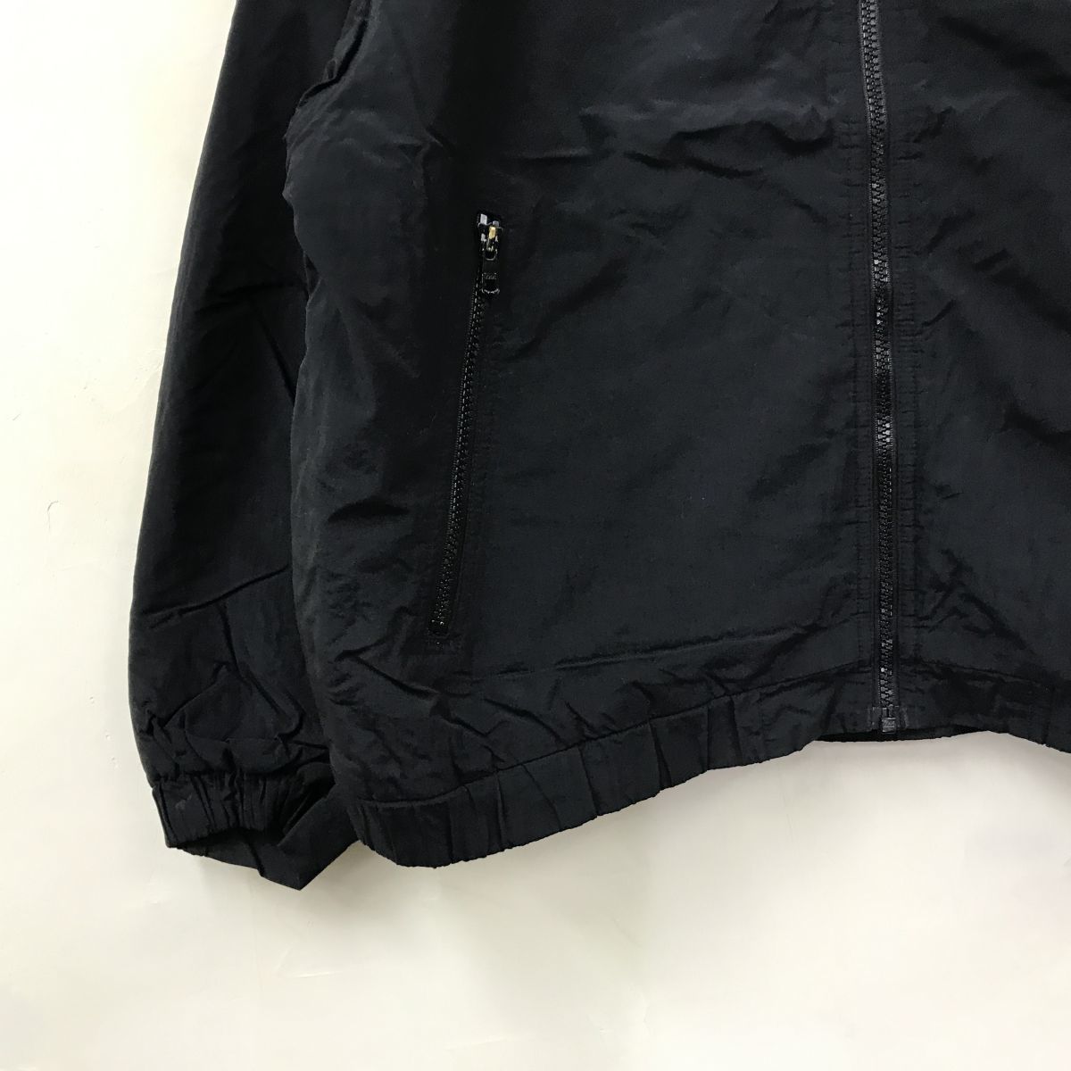 N2572-D◆old◆ Eddie Bauer エディーバウアー ジップアップブルゾン 裏フリース 厚手 ◆ sizeM ブラック 黒 グレー ナイロン メンズ_画像4