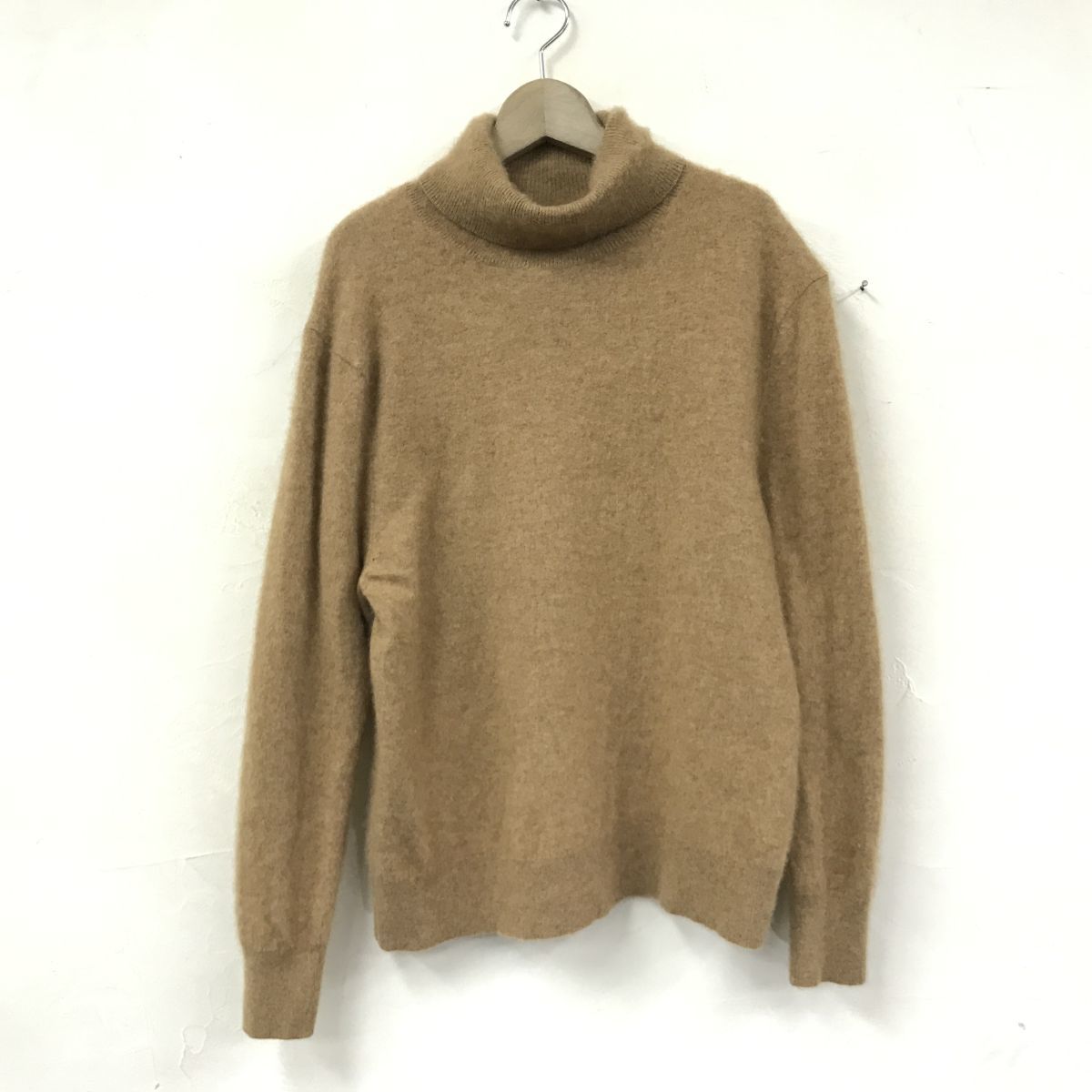 D400-N◆良品◆ UNIQLO ユニクロ ピュアカシミヤニット セーター タートルネック レディース◆ sizeL ベージュ系 ウール_画像2