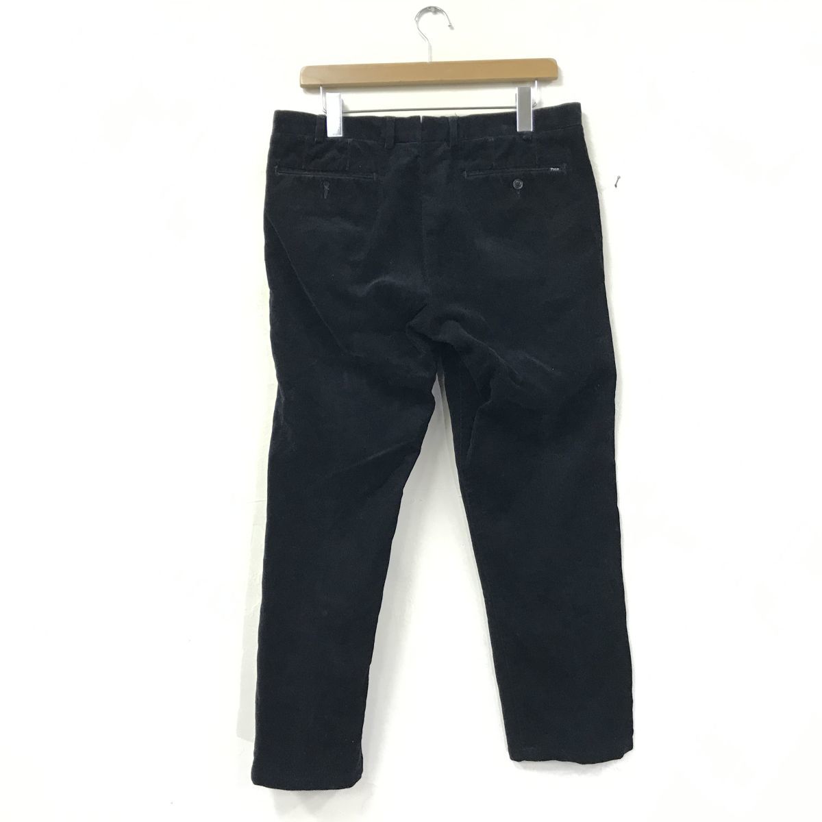 D901-N◆美品◆ POLO Ralph Lauren ポロラルフローレン コーデュロイパンツ ロング ストレート◆size32/32 ブラック コットン_画像6