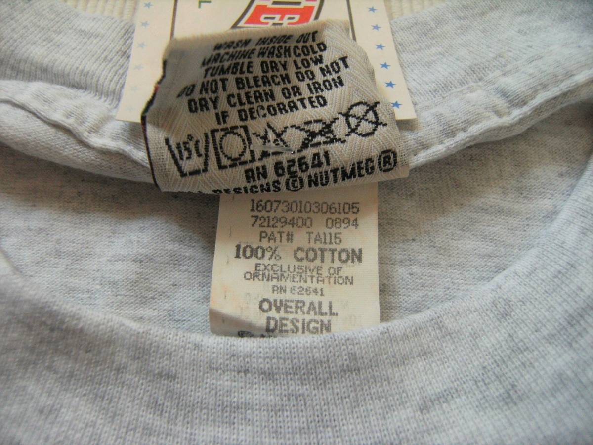 ■90's USA製 ロサンゼルス ドジャース 野茂英雄 Tシャツ Lサイズ タグ付 薄汚れあり NUTMEG MILLS■MLB Los Angeles Dodgers NOMO_画像5