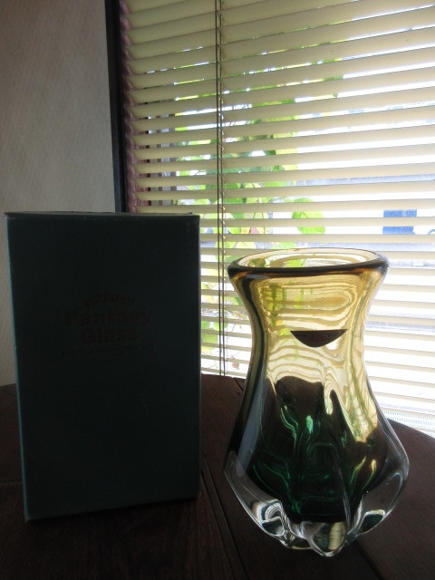 【NARUMI Fantasy Glass/ナルミ】フラワーベース/花瓶/昭和レトロ/未使用品_画像1