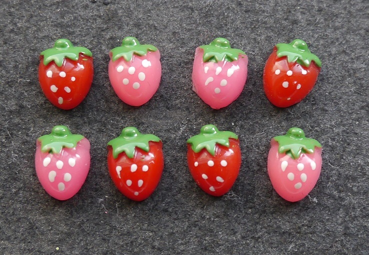  plastic parts handicrafts * accessory parts nails size . strawberry parts 8 piece set deco parts nail art 