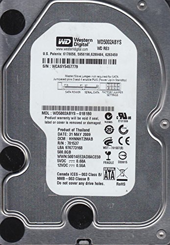 wd5002abys-01b1b0、DCM hhnnht2mab、Westernデジタル500?GB SATA 3.5ハードドライブ　(shin