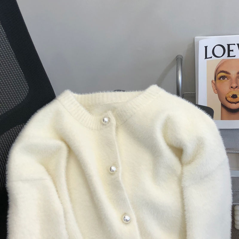 人気 カーディガン 羽織物　アウター セーター ニット 可愛い 着映え レディース ゆったり 暖かい 前開け オフホワイト_画像3