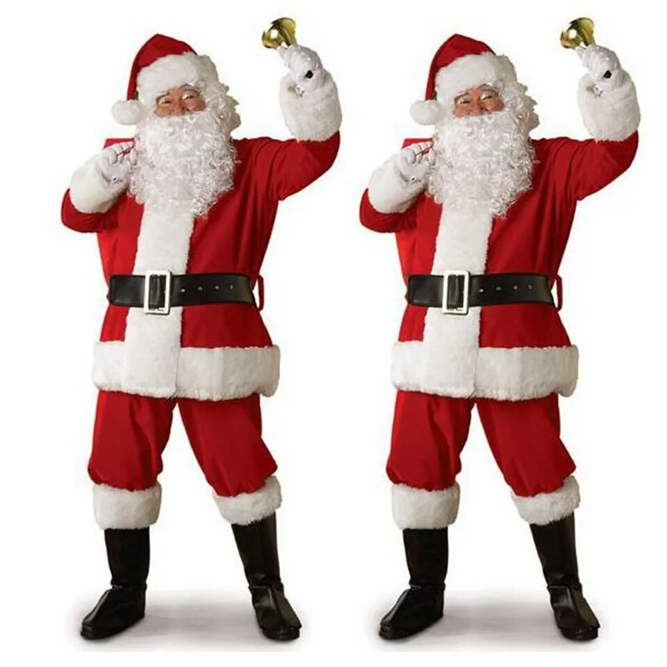 人気 クリスマス 衣装 サンタ コスプレ メンズ レディース サンタ服 ５点セッ コスチューム　コスプレ衣装 仮装 変身フリーサイズ_画像1