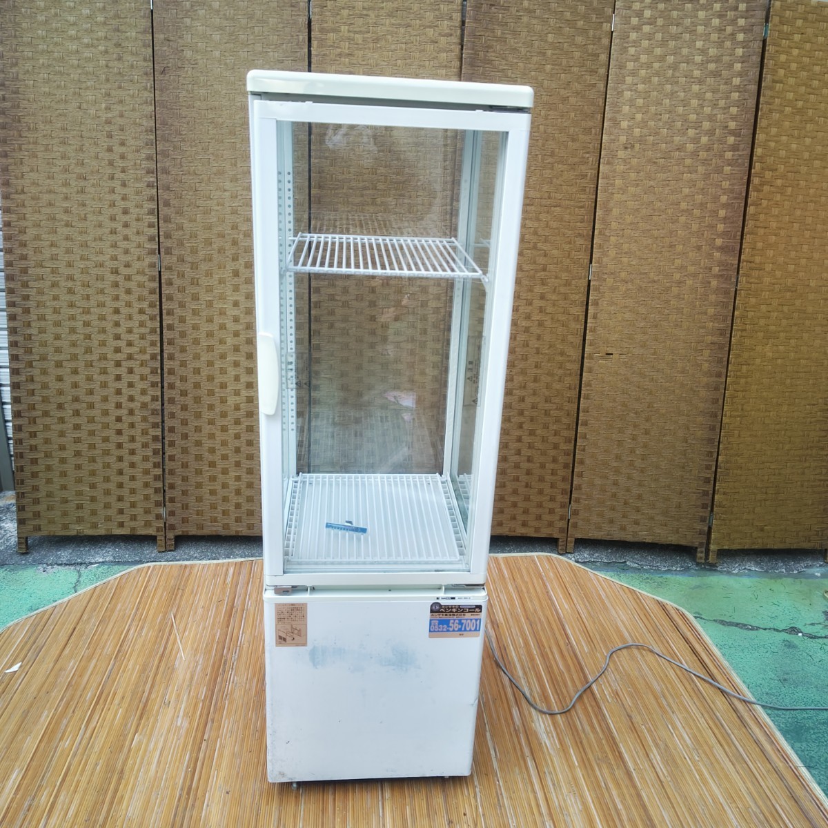 * прямой самовывоз [ Sanden холодильная витрина ]AGV-90X-D Showa Retro античный высота 138cm коллекция витрина рефрижератор 133-27