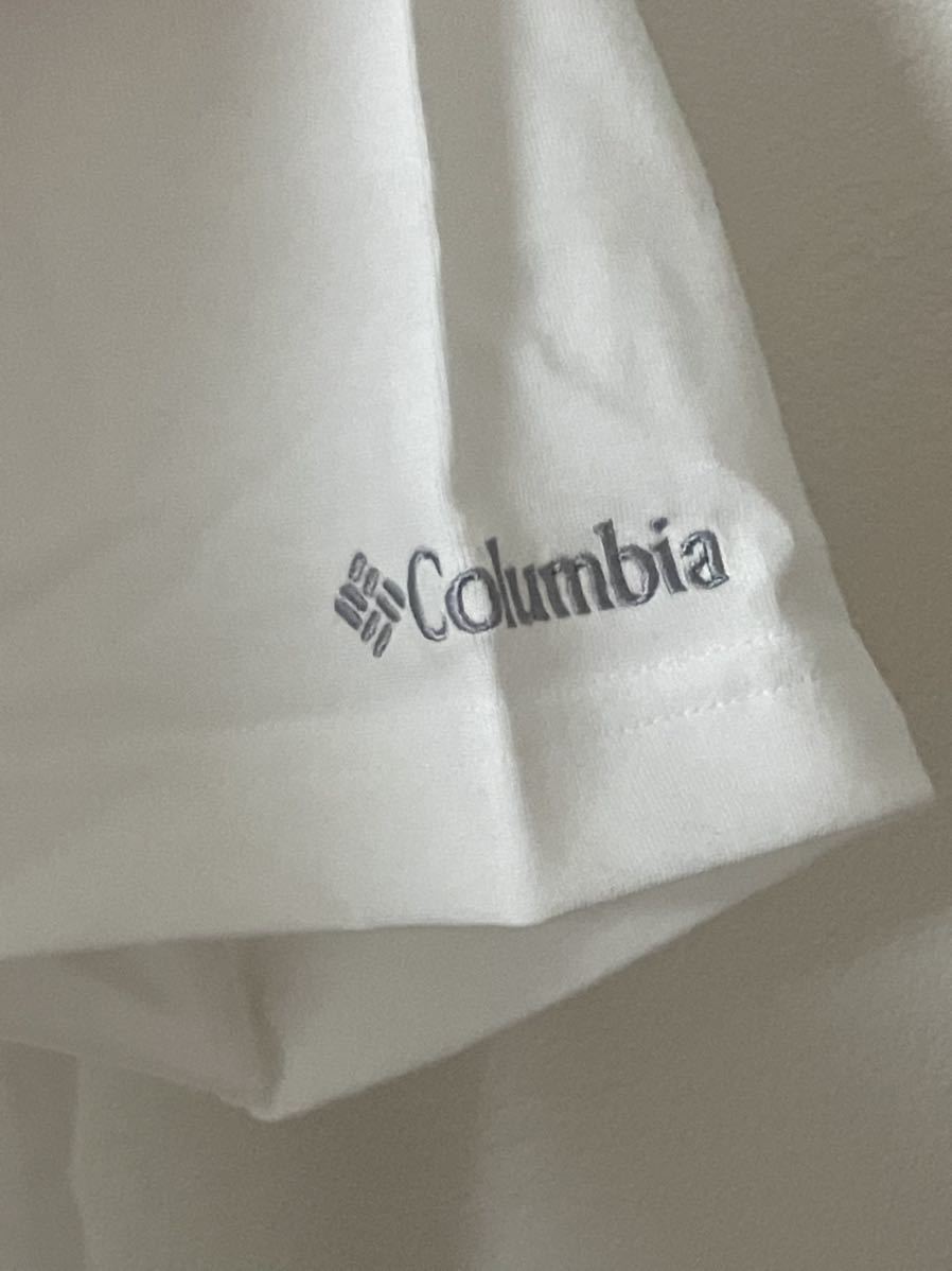 新品タグ付き Colombia コロンビア Tシャツ 白 L袖ロゴ刺繍_画像6