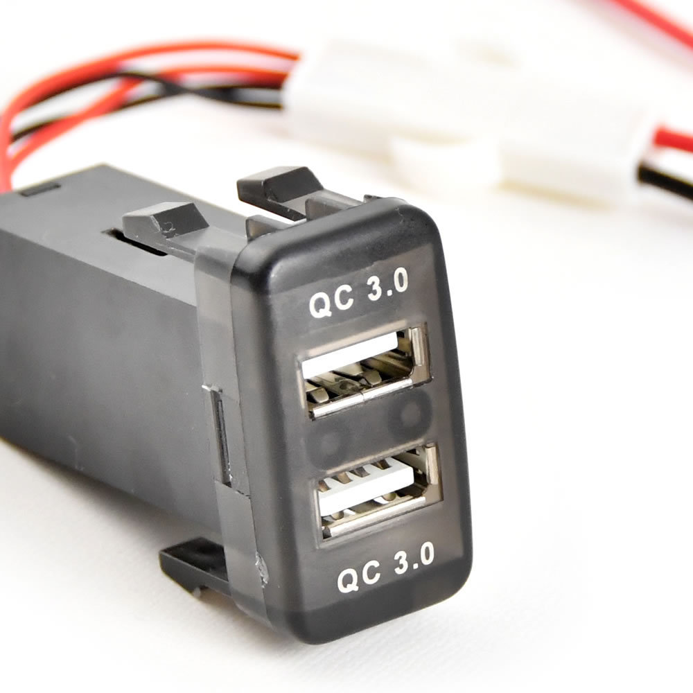 ACU/MCU20系 クルーガー 急速充電USBポート 増設キット クイックチャージ QC3.0 トヨタBタイプ 青発光 品番U14_画像1