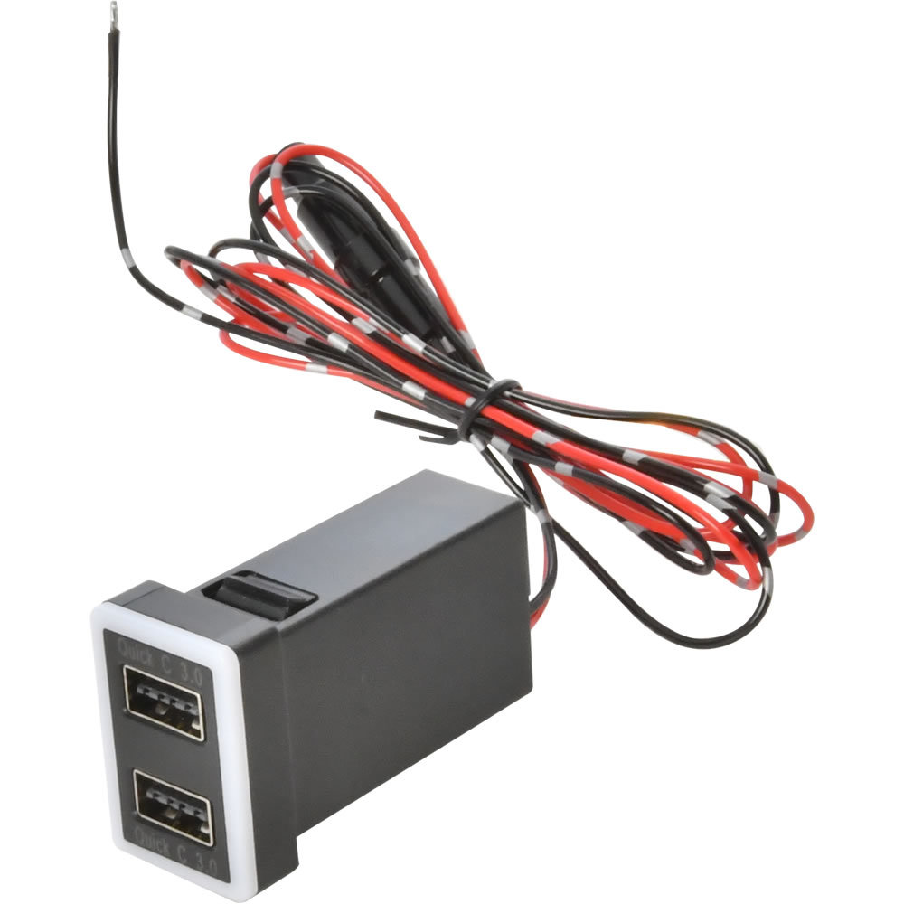 品番U11 ZVW50/51/55 プリウス前期 急速充電USBポート クイックチャージ QC3.0 トヨタA 白発光 両差し可能_画像1