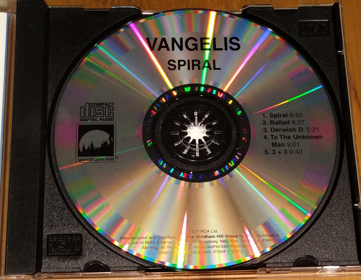 Vangelis Spiral 旧規格輸入盤中古CD ヴァンゲリス 螺旋 01934-11230-2_画像3