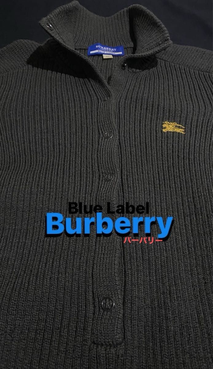 Burberry BlueLabel/バーバリーブルーレーベル      ウール100%セーター ニットカーディガン   M寸