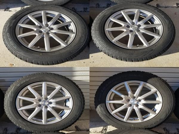 スタッドレスタイヤ　アルミホイール　4本セット　TOYO　AQUA　17インチ　225/60R17 99Q　7J　1203-04_画像2