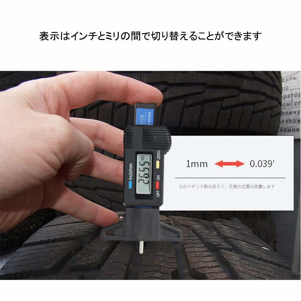 タイヤデプスゲージ タイヤ 溝 計測　深さ 測定 デジタル表示 0〜25mm 小型 軽量 測定機 ゲージ_画像4