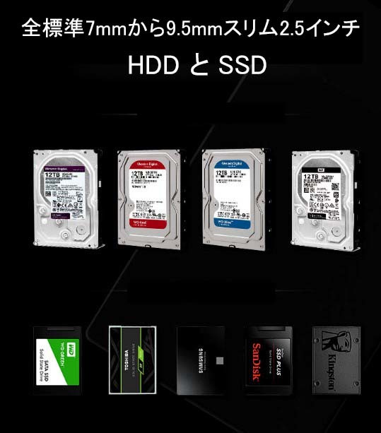 2.5インチHDD ケース USB3.0 SSD ハードディスケース（ブラック）_画像5