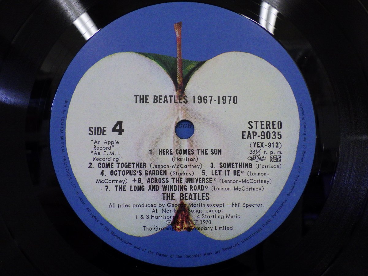 LP レコード 帯 2枚組 The Beatles ビートルズ 1967 1970 ポスター付 【 E+ 】 D16585Z_画像7