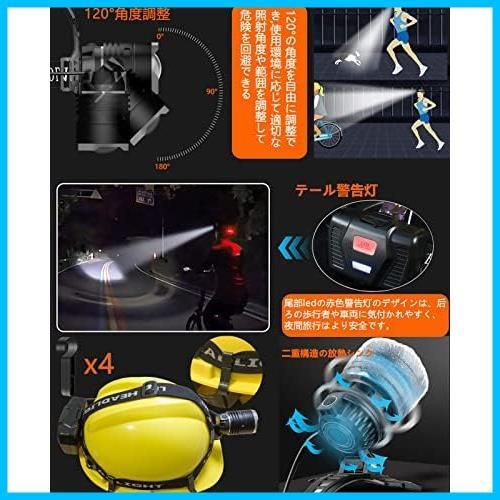 LED ヘッドライト CREE XHP199 1000000ルーメン USB 充電式 ヘッドランプ 5点灯モード ヘルメット ライト 角度調節可能 ズーム機能 高輝度_画像5