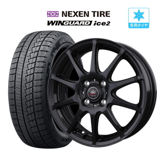 スタッドレス ホイール 4本セット BADX ロクサーニスポーツ RS-10 NEXEN ネクセン WINGUARD ウィンガード ice 2 155/65R14_画像1