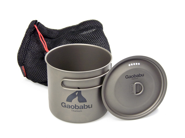 ガオバブ(Gaobabu) GaobabuチタンポットSOLO1100（フタ・厚手メッシュ袋付き） クッカー チタン 軽量 調理機器 調理器具 鍋 フライパン