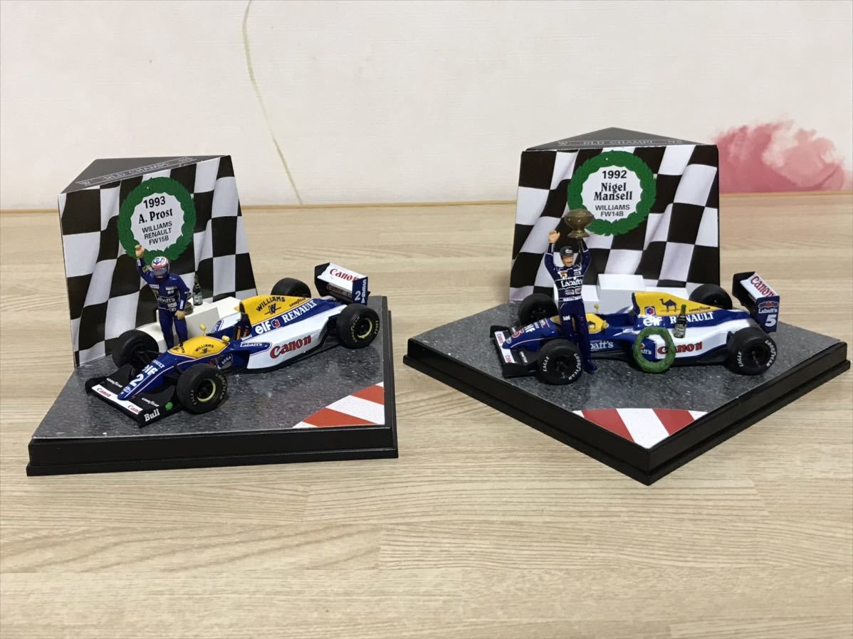 送料無料　1/43 ウィリアムズ ルノー フォーミュラーカー ミニカーセット WILLIAMS RENAULT FW 14B 15B 1992 1993 F1 FORMULAR CAR Quartzo_画像1