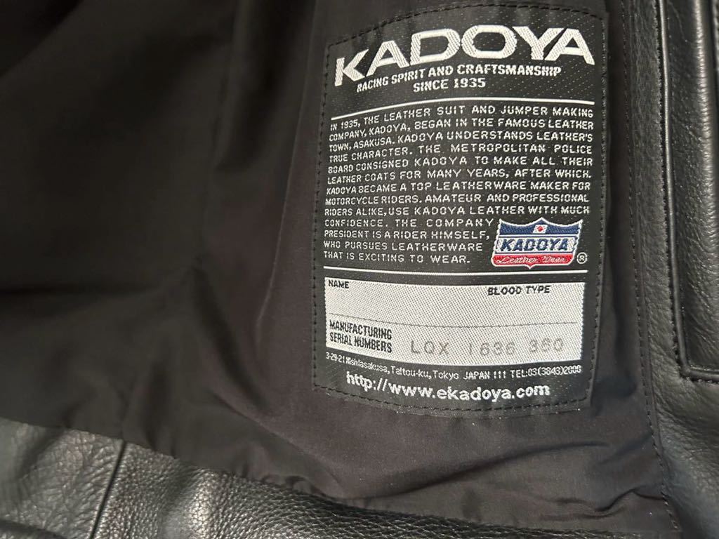 KADOYA カドヤ K'S LEATHER&K'S PRODUCT EURUS / ブラックライダースジャケット 3L_画像4