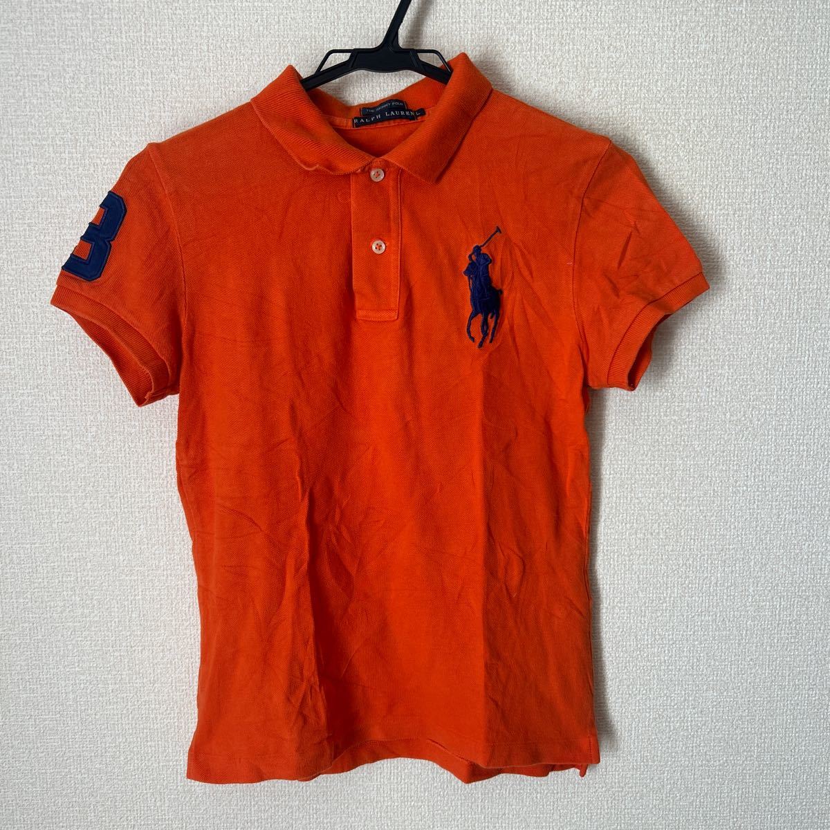 ポロシャツ ラルフローレン 半袖ポロシャツ SKINNY POLI L オレンジ L ビッグポニー_画像1
