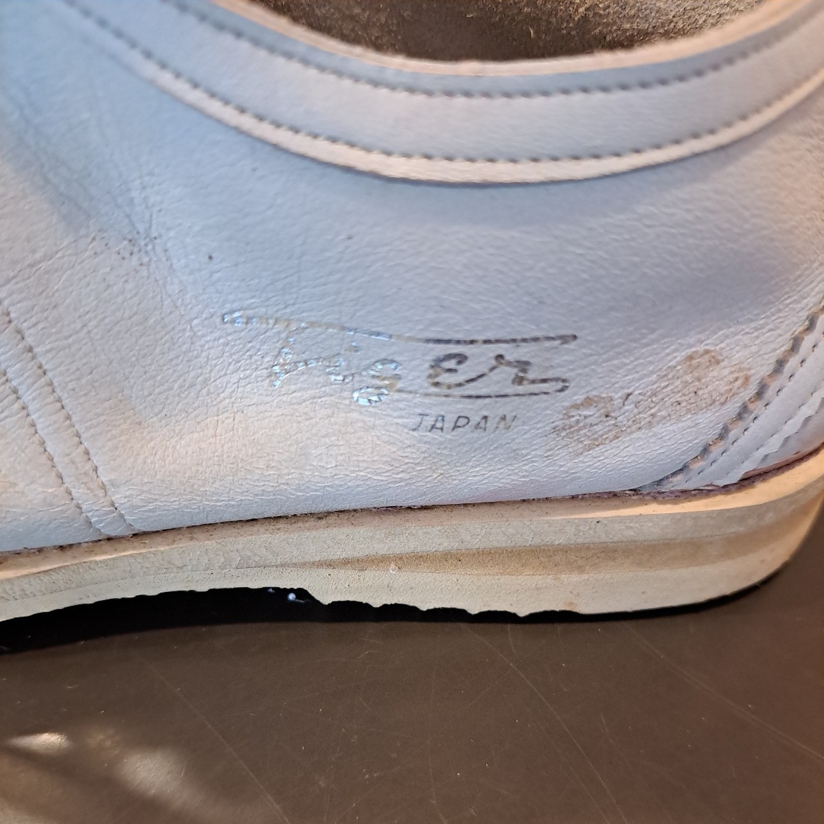 オニツカタイガー　Onitsuka Tiger　レザーシューズ　レザースニーカー　25.5　昭和レトロ　中古　アシックス_画像5