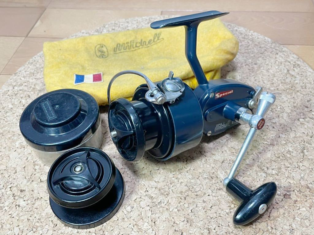 prompt decision! rare Old Mitchell MITCHELL 410 beautiful goods! machine  good condition Vintage spinning reel sack * change spool attaching *: Real  Yahoo auction salling