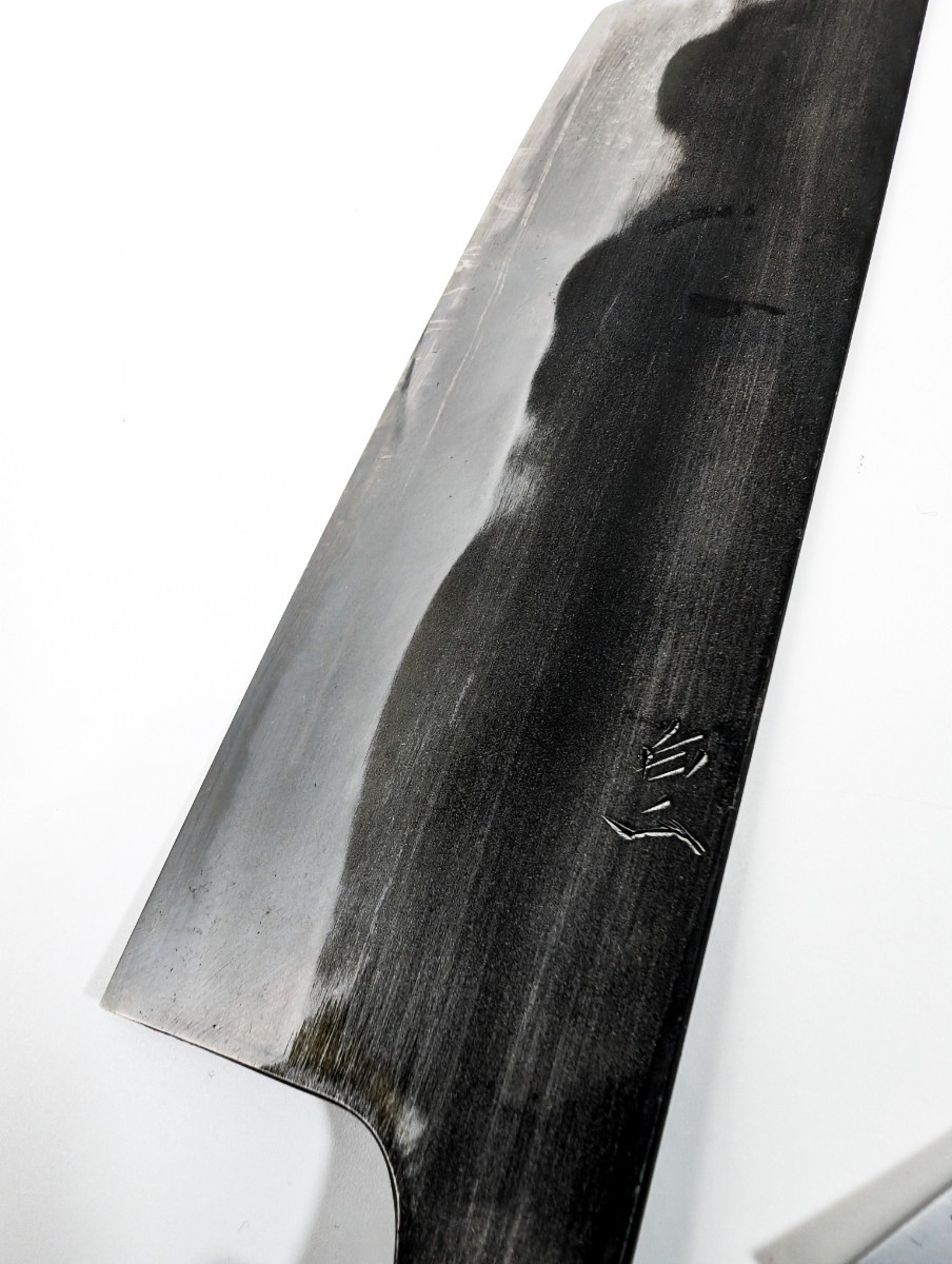 【眞崎直樹】黒打 菜切 包丁 菜 薄 霞 庖丁 包丁 180mm 　三条 Mazaki ku Nakiri　包丁_画像3